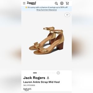 Jack Rogers Gold Ankle Strap Sandals